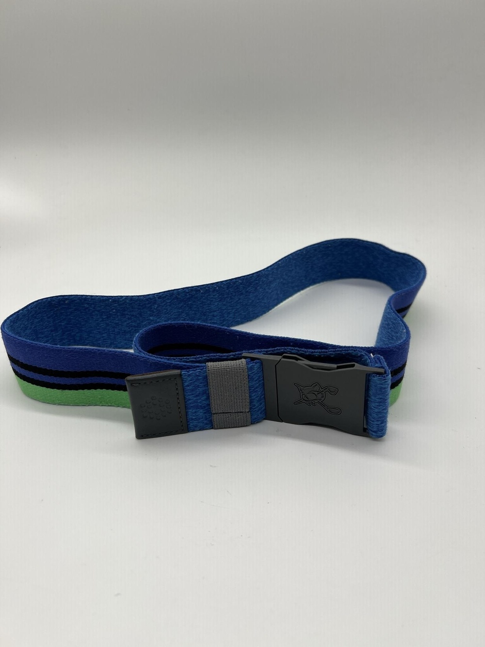 Blue Striped Golf Belt One Size Stretch Adjustable Logo Sports Polyester Teens